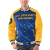 STARTER STARTER ROYAL/GOLD GOLDEN STATE WARRIORS RENEGADE SATIN FULL-SNAP VARSITY JACKET