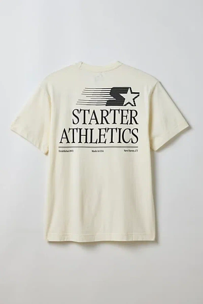 Starter S-star Logo Graphic Tee In Cream, Men's At Urban Outfitters In White