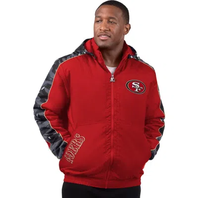 Starter Scarlet San Francisco 49ers Thursday Night Gridiron Full-zip Jacket In Scarlet,black