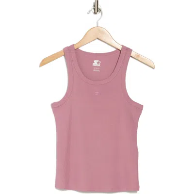 Starter Stretch Cotton Ringer Tank In Dusty Orchid