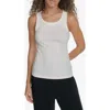 Starter Stretch Cotton Ringer Tank In Egret
