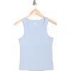 Starter Stretch Cotton Ringer Tank In Heather Blue