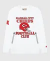 Starter Unisex Kansas City Chiefs Crew Neck Sweatshirt With Zip Pockets In White In White