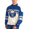 STARTER STARTER WHITE BUFFALO SABRES DEFENSE FLEECE CREWNECK PULLOVER SWEATSHIRT