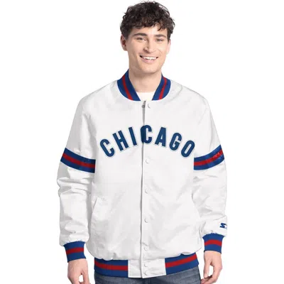 Starter White Chicago Cubs Cooperstown Scout Full-snap Varsity Jacket