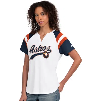 Starter White Houston Astros Game On Notch Neck Raglan T-shirt