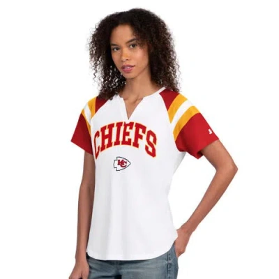 Starter White Kansas City Chiefs Game On Notch Neck T-shirt