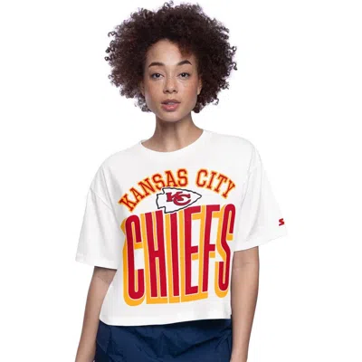 Starter White Kansas City Chiefs Play The Ball Boxy Cropped T-shirt