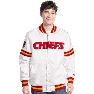 Starter White Kansas City Chiefs Scout Full-snap Varsity Jacket