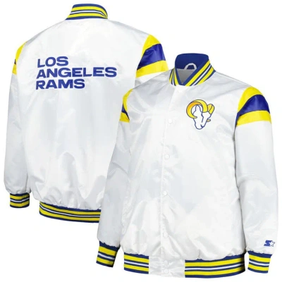 Starter White Los Angeles Rams Satin Full-snap Varsity Jacket