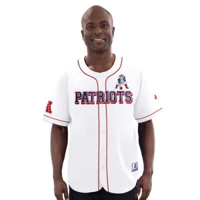 Starter White New England Patriots Relay Vintage Full-button Baseball Jersey