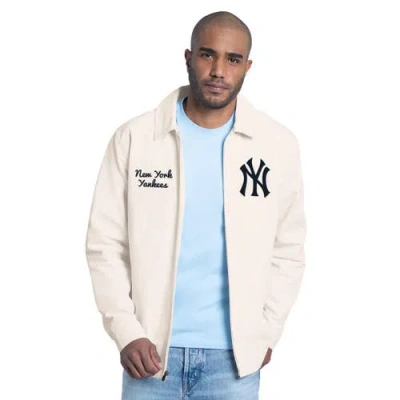 Starter White New York Yankees Franchise Lightweight Full-zip Jacket In Animal Print