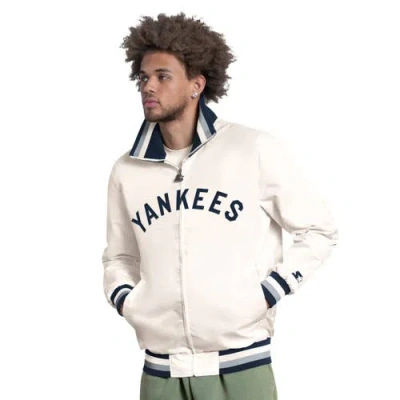 Starter White New York Yankees The Captain Cooperstown Logo Full-zip Varsity Jacket