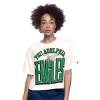 Starter White Philadelphia Eagles Throwback Play The Ball Boxy Cropped T-shirt In White