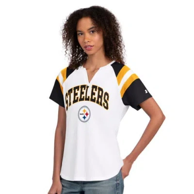 Starter White Pittsburgh Steelers Game On Notch Neck T-shirt