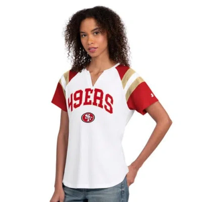 Starter White San Francisco 49ers Game On Notch Neck T-shirt