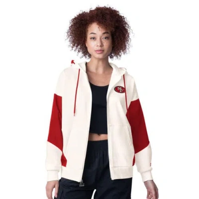 Starter White San Francisco 49ers Scrimmage Full-zip Hoodie In White,red