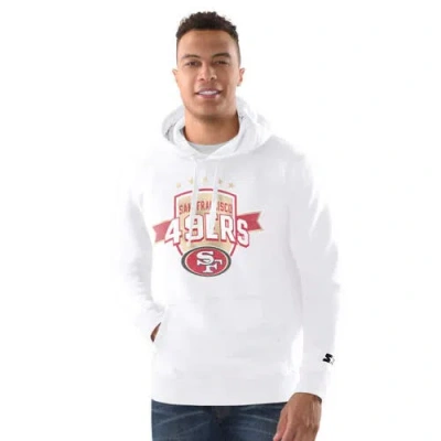 Starter White San Francisco 49ers Vintage Pullover Hoodie
