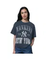 Starter Wo Men'sâ Heather Navy New York Yankees Oversized Hall Of Fame T-shirt In Gray