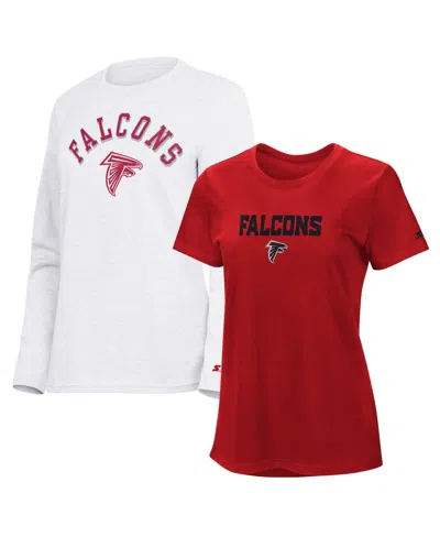 Starter Women's Atlanta Falcons Short-sleeve And Long-sleeve T-shirt, 2-piece Set In Red