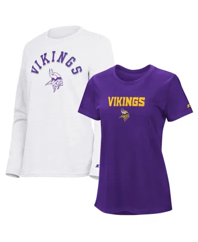 Starter Women's Baltimore Ravens Short-sleeve And Long-sleeve T-shirt, 2-piece Set In Multi