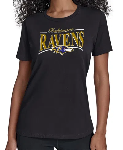 Starter Women's Black Baltimore Ravens Arch Stripe T-shirt