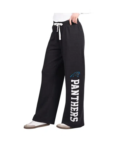 Starter Women's Black Carolina Panthers Field Wide Leg Sweatpants