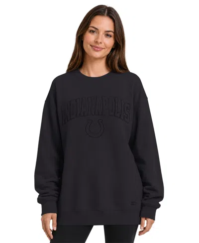 Starter Women's Black Indianapolis Colts Athleisure Oversized Fleece Sweatshirt