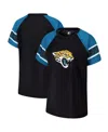 Starter Women's Black Jacksonville Jaguars 1st Rounder Color Block Raglan Top In Black