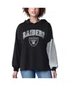 Starter Women's Black Las Vegas Raiders Power Move Long Sleeve Pullover Hoodie In Black