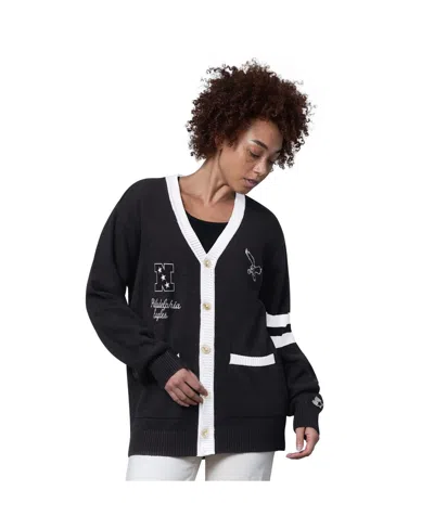 Starter Black Philadelphia Eagles Back Shot Button-up Cardigan
