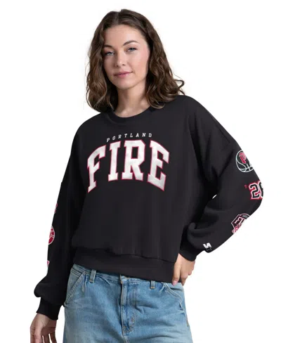 Starter Women's Black Portland Fire Fan Catch Sweatshirt