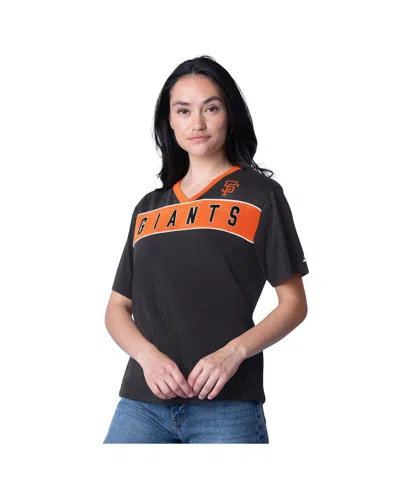 Starter Women's Black San Francisco Giants Game Day V-neck T-shirt