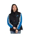 Starter Women's Black/blue Detroit Lions Thursday Night Gridiron Half-zip Jacket In Animal Print