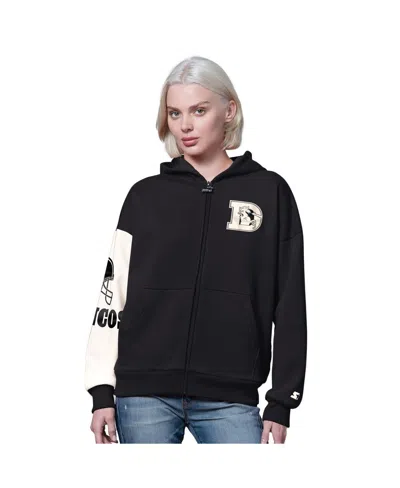 Starter Black Denver Broncos 4th Down Full-zip Hoodie
