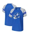 Starter Women's Blue Detroit Lions 1st Rounder Color Block Raglan Top In Blue