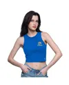 Starter Blue Detroit Lions Show Up Cropped Tank Top In Blue