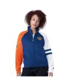 Starter Women's Blue New York Knicks Line Up Dolman Raglan Full-zip Track Jacket In Blue