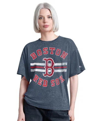 Starter Women's Boston Red Sox Jump Shot Vintage-inspired Boyfriend Tri-blend T-shirt In Blue