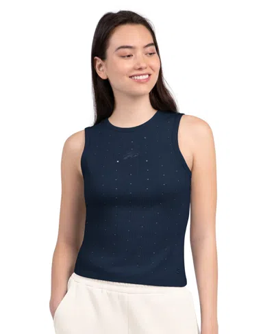 Starter Women's Buffalo Bills Rhinestone Cropped Tank In Blue