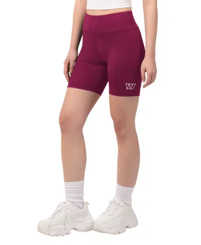 Starter Women's Burgundy Washington Commanders Biker Shorts In Black