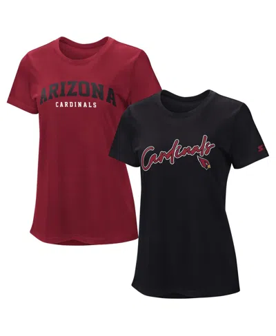 Starter Women's Cardinal/black Arizona Cardinals T-shirt Combo Pack In Cardinal,black