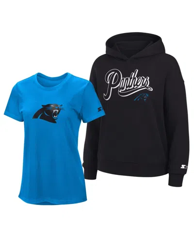 Starter Women's Carolina Panthers Hoodie And T-shirt, 2-piece Set In Multi