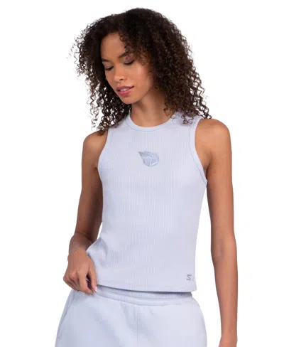 Starter Women's Cleveland Guardians Slim-fit Cropped Ribbed Tank Top In Blue