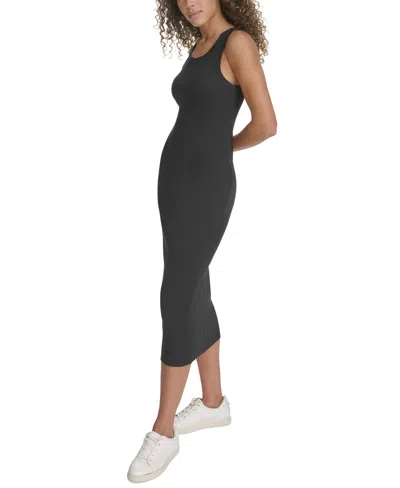 Starter Women's Cotton-blend Ribbed-knit Tank Dress In Dark Olive