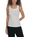 Starter Stretch Cotton Ringer Tank In Egret