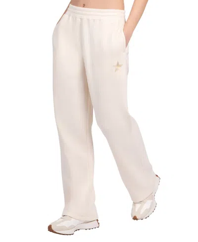 Starter Women's Cream Dallas Cowboys Pastel High Waisted Travel Fleece Pants In White