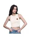 Starter Women's Cream Houston Astros Vintage Logo Show Up Cropped Tank Top