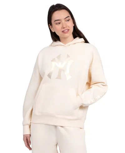 Starter Women's Cream New York Yankees Pastel Relaxed Hoodie In Neutral