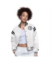 Starter Women's Cream Pittsburgh Steelers Full Count Full-snap Satin Jacket In Cream